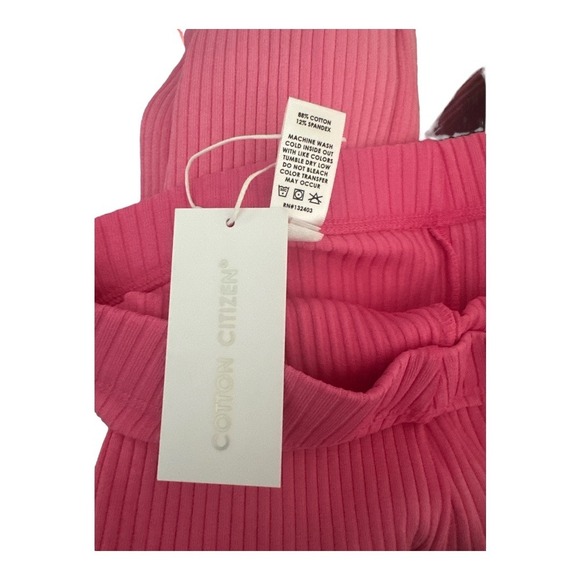 Revolve x Cotton Citizen Pink Ribbed Flare Lounge Pants, Small - Picture 8 of 8